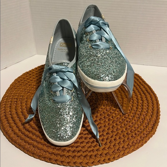 Kate Spade/ KEDS Blue Glitter Sneakers - Picture 2 of 7